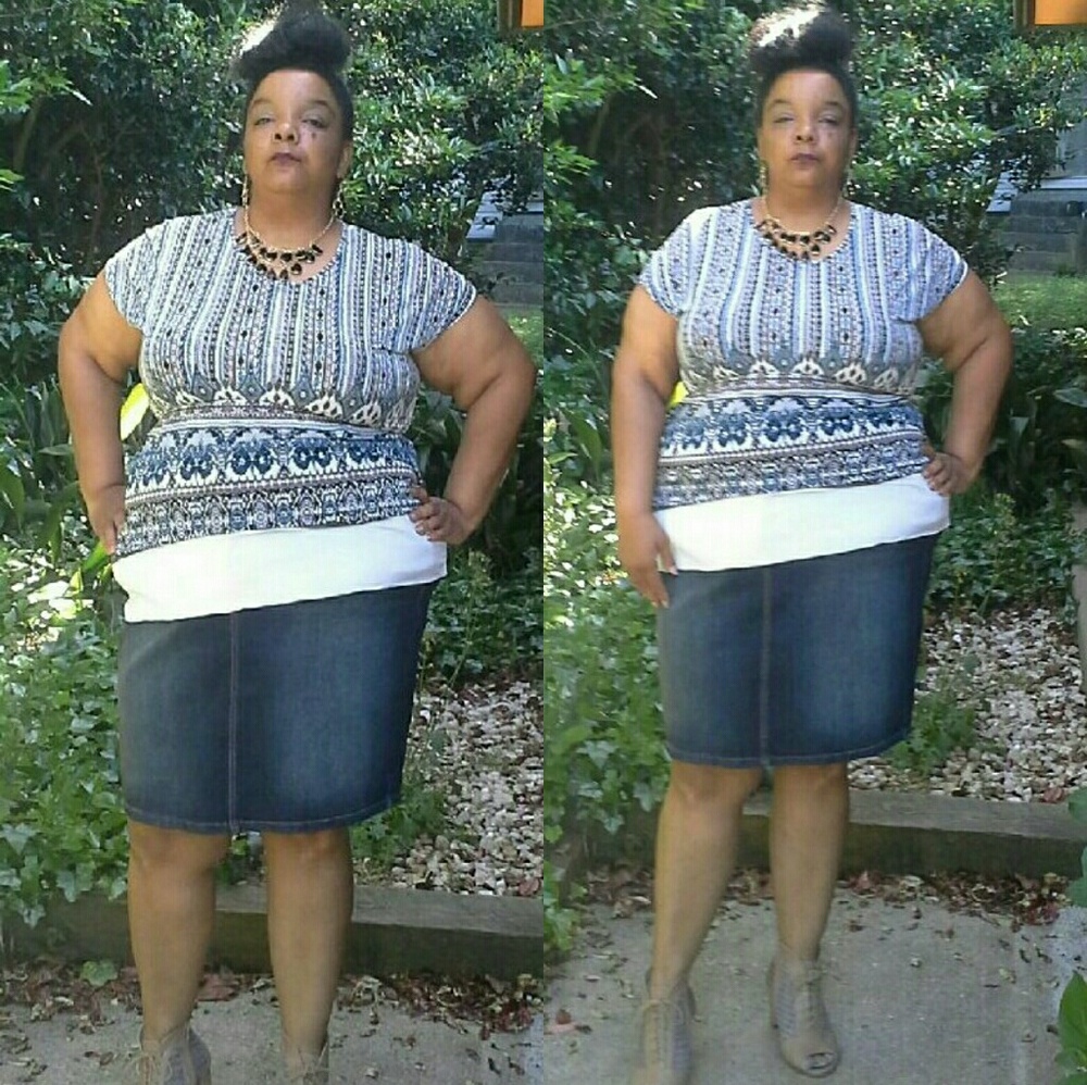 PLUS DENIM SKIRT SET NWT